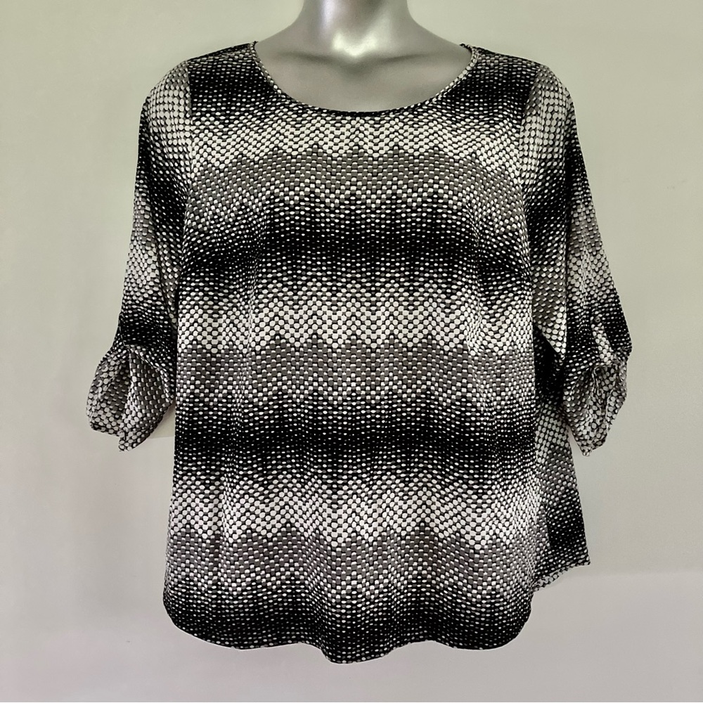 Croft & Barrow Geometric Career Blouse 3/4 sleeves